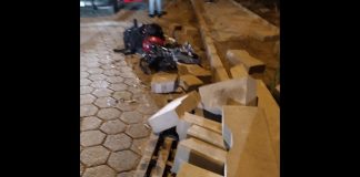 blocos de concreto acidente em Guabiruba