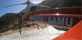 VÍDEO - Mulher cai de parapente e é resgatada pelo Corpo de Bombeiros em Santa Catarina