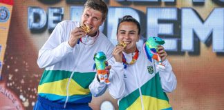 André Baran campeão beach tennis jogos sul-americanos praia