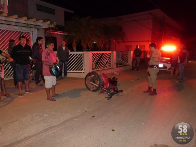 Motociclista e carona ficam feridos em acidente no Lageado Baixo